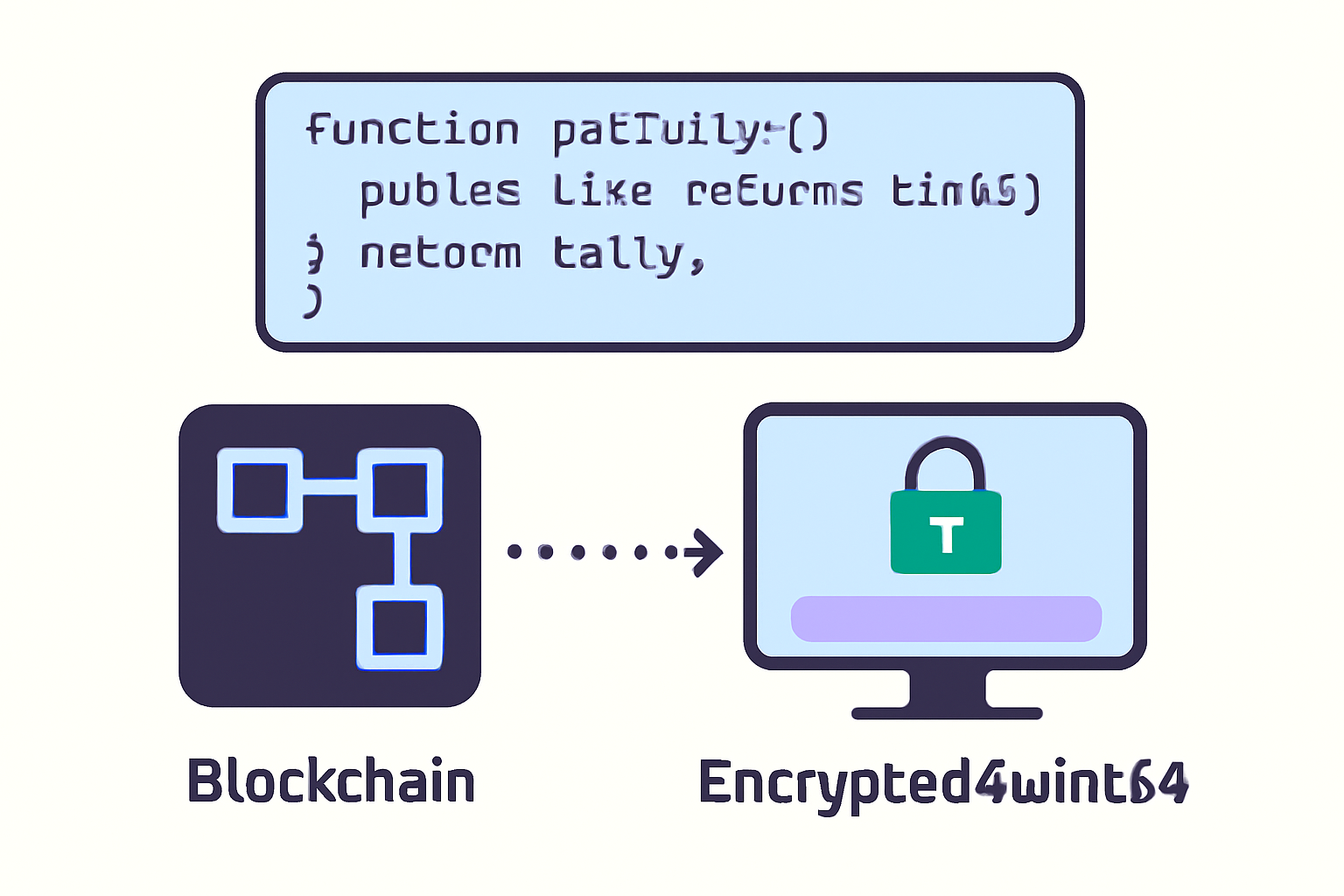 Solidity getter function for euint64 tally, encrypted data visualization on blockchain